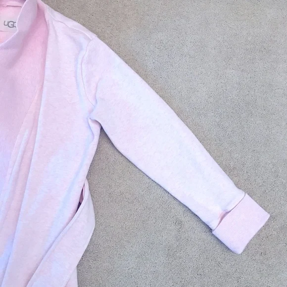 UGG Duffield Light Pink Belted Robe Housecoat Womens Medium Pockets Cotton - Picture 9 of 12